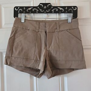 Vintage Bebop Low Rise Shorts Juniors Size 3 Beige Khaki Stretchy Micro Stitched